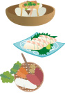 豆腐、白身魚、根菜